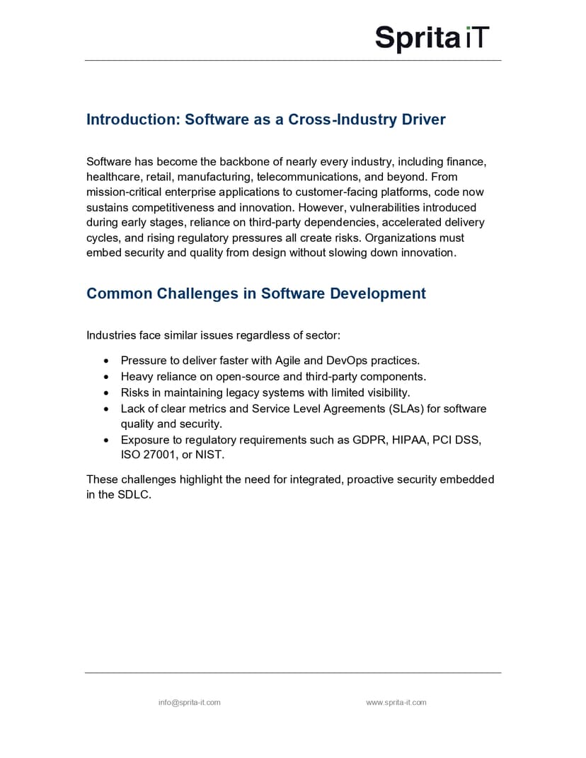 Cover of Executive Whitepaper — Secure Software Development